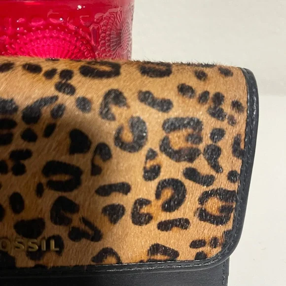 Fossil Leopard calf hair Print Women's Wallet - Picture 3 of 6